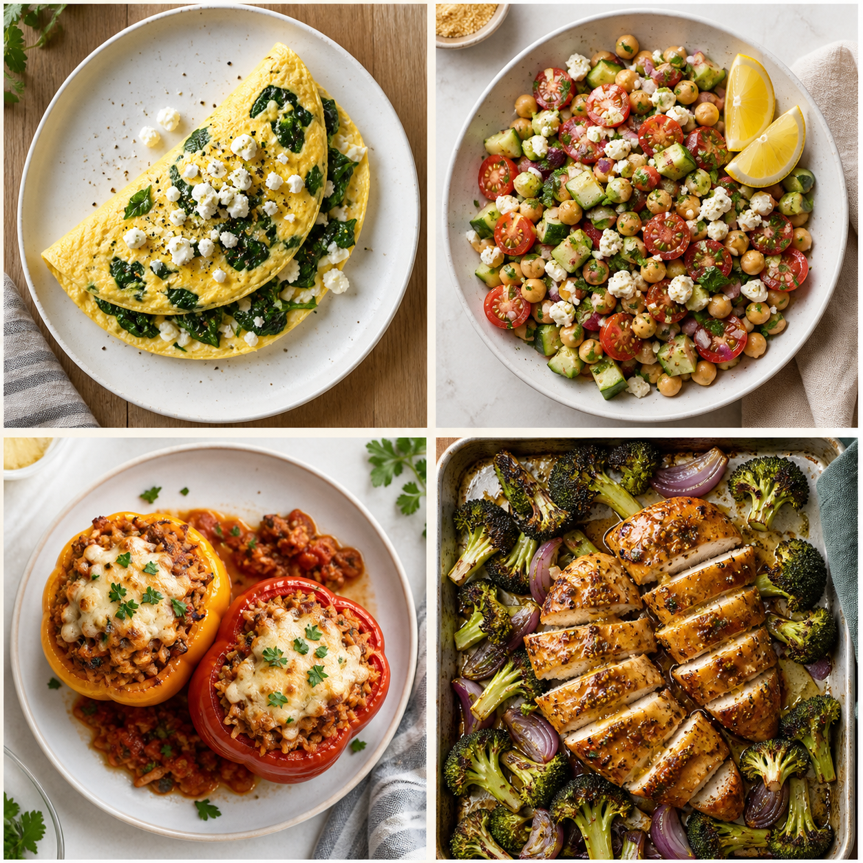 Mediterranean chickpea salad with fresh vegetables